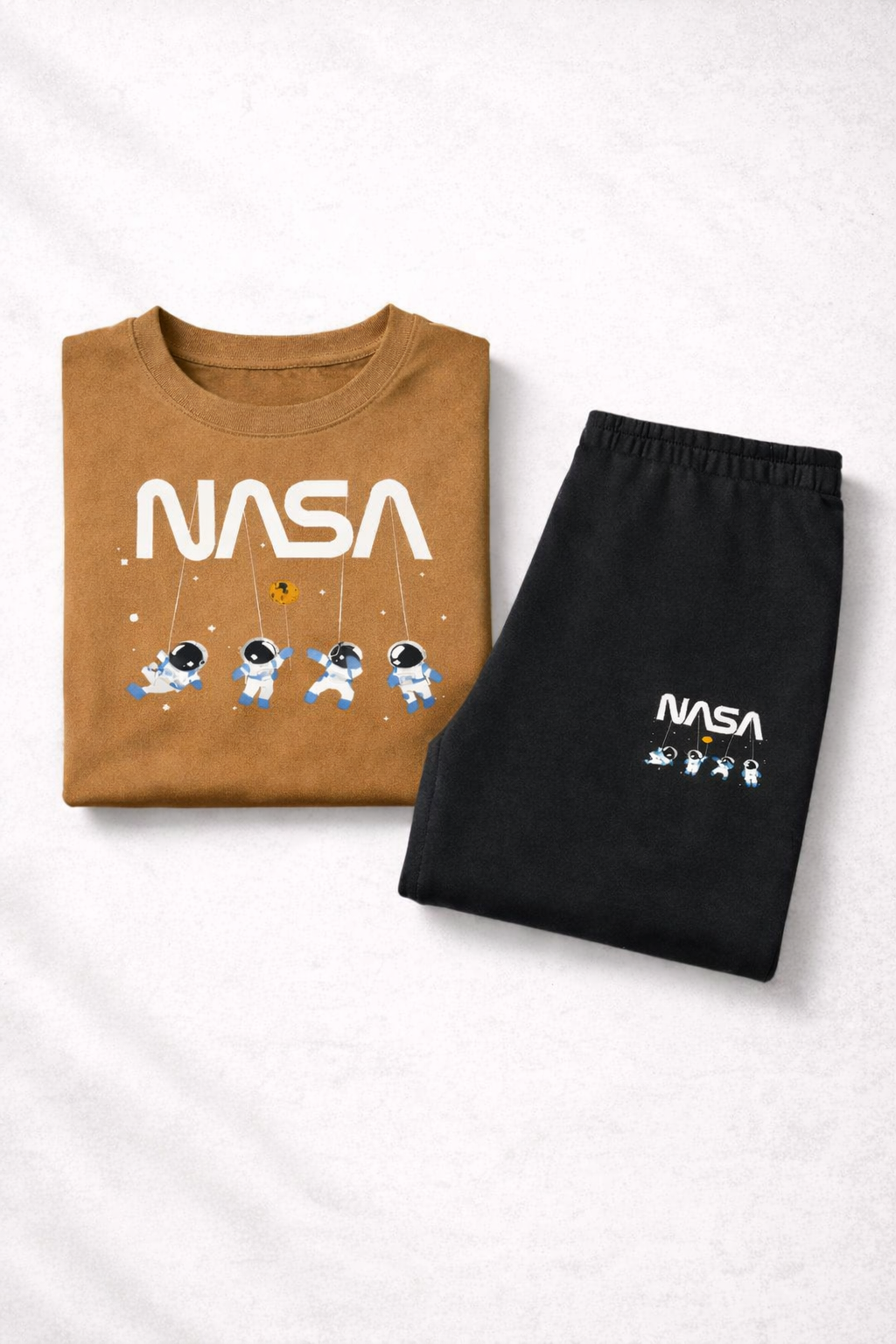 🌟 Premium 2-Piece Kids Summer Tracksuit 🌟  NASA Printed T-Shirt + Soft Cotton Jogger